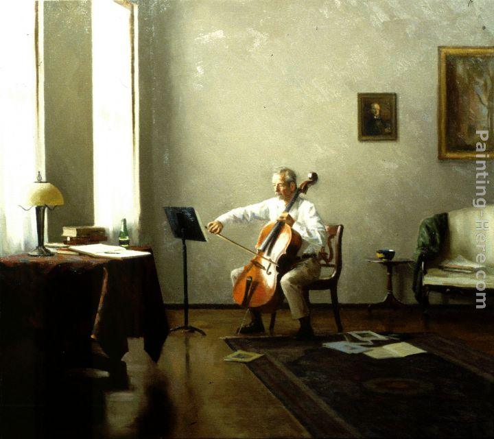 Steven J Levin Man playing a Cello
